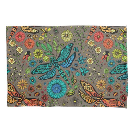 Fliege, Fliegenklingelfliege in Braun Kissenbezug (Vorderseite-Links)