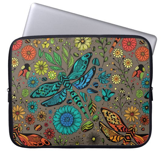 Fliege, Fliegenklingelfliege in Braun Laptopschutzhülle (Vorderseite)