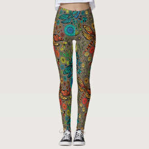 Fliege, Fliegenklingelfliege in Braun Leggings
