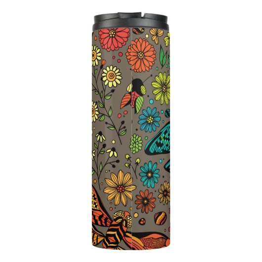 Fliege, Fliegenklingelfliege in Braun Thermosbecher (Rückseite)