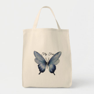 Fliege Frei – Blaues Schmetterling-Art-Design Tragetasche