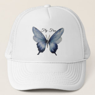Fliege Frei – Blaues Schmetterling-Art-Design Truckerkappe