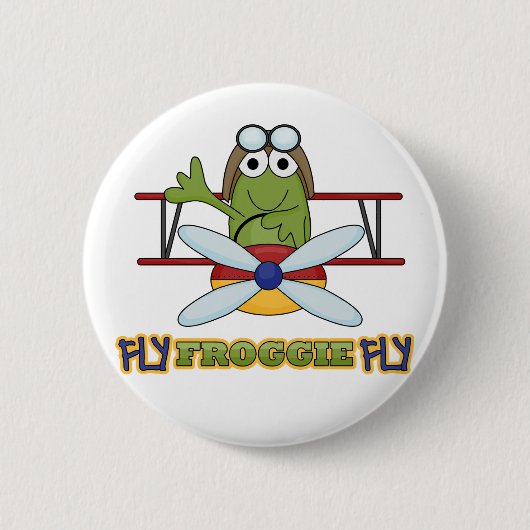 Fliege Froggie Fliegen-T-Shirts und Geschenke Button (Vorderseite)