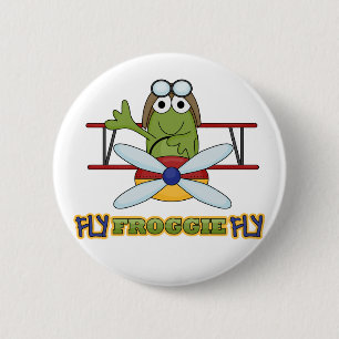 Fliege Froggie Fliegen-T-Shirts und Geschenke Button