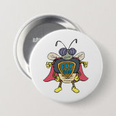 Fliege Gott Superheld Fliege Insekten Charakter Button (Vorne & Hinten)