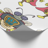 Fliege Gott Superheld Fliege Insekten Charakter Geschenkpapier (Ecke)