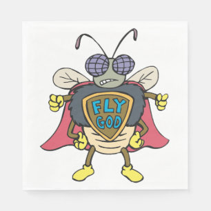 Fliege Gott Superheld Fliege Insekten Charakter Serviette