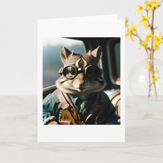 Fliege hoch! Celebration Chipmunk Karte (Gelbe Blume)