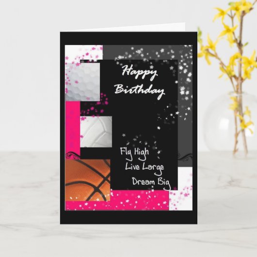 Fliege hoch, lebe groß, träume groß karte (Gelbe Blume)