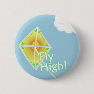 Fliege hoch! Motivierend Drachen-Knopf-Button Button