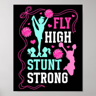 Fliege Hoch Stunt Stark Cheer Flyer Cheerleading F Poster