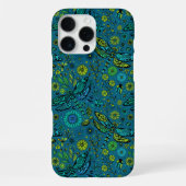 Fliege, Libelle auf blau iPhone Hülle (Rückseite)