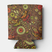 Fliege, Libelle auf Zimtbraun Dosenkühler (Rückseite)