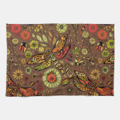 Fliege, Libelle auf Zimtbraun Geschirrtuch (Horizontal)