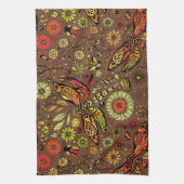 Fliege, Libelle auf Zimtbraun Geschirrtuch (Vertikal)