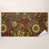 Fliege, Libelle auf Zimtbraun Strandtuch (Vorderseite)