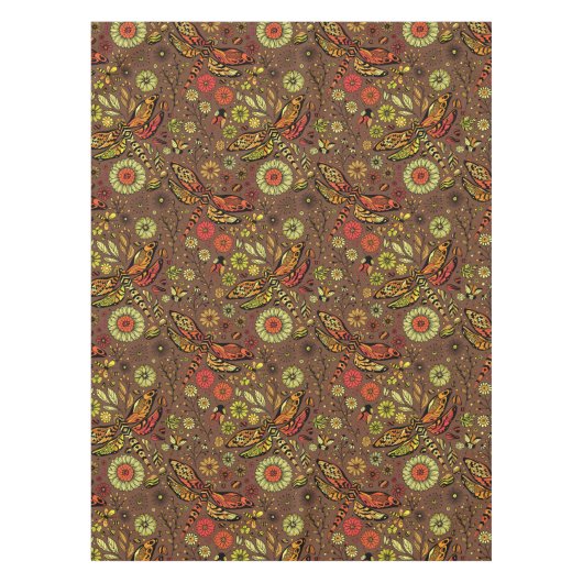 Fliege, Libelle auf Zimtbraun Tischdecke (Vorderseite)