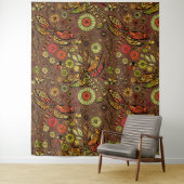 Fliege, Libelle auf Zimtbraun Wandteppich (Beispiel)