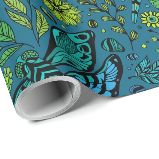 Fliege, Libelle Geschenkpapier (Rolleneckpunkt)