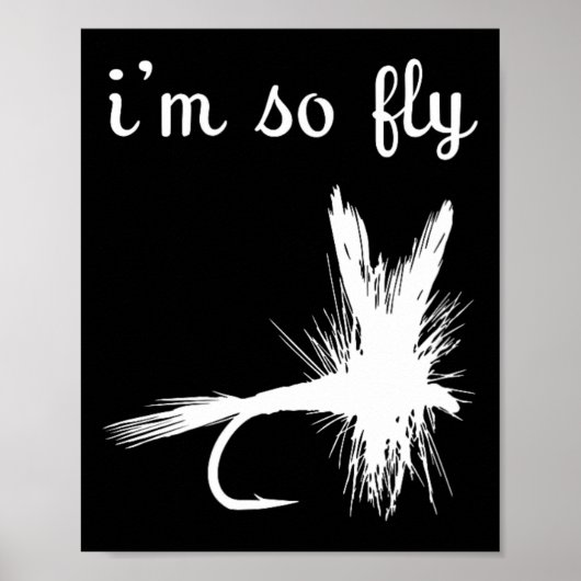 Fliege Lustiges Fischen  Poster (Vorne)