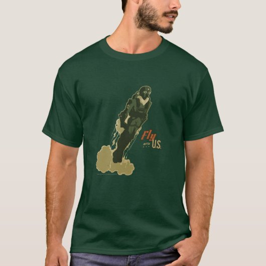 Fliege mit mir das grafische T-Shirt der Männer (Vorderseite)