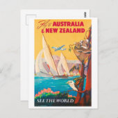 Fliege nach Australien und Neuseeland, sehen die Postkarte (Vorne/Hinten)