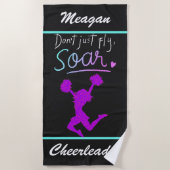 Fliege nicht einfach, Sau! Girls Cheerleader Strandtuch (Vorderseite)