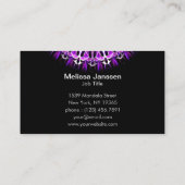 Fliege weg lila - Mandala Visitenkarte (Rückseite)