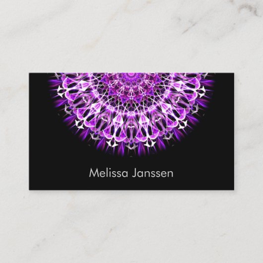 Fliege weg lila - Mandala Visitenkarte (Vorderseite)