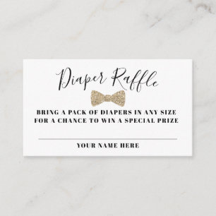 Fliege Windel-Raffa-Ticket, Gold-Faux-Glitter Begleitkarte