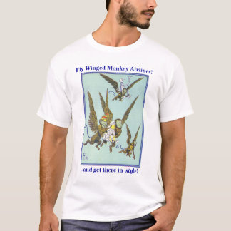 Fliege Winged Affe-Fluglinien T-Shirt
