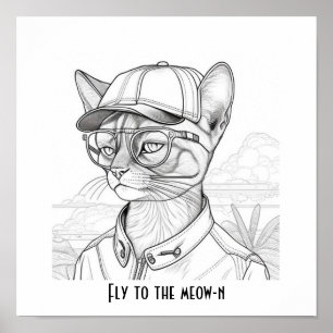Fliege zum miauen-den Abessinierkatze Kunst Poster
