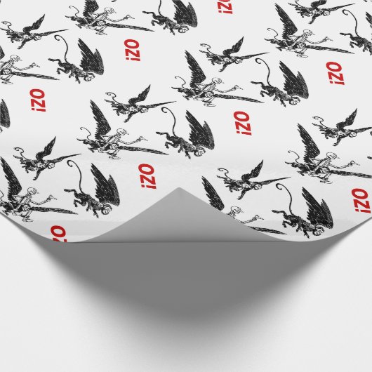 Fliegen-Affe! Zinn-Mann-Zauberer- von OzPackpapier Geschenkpapier (Ecke)