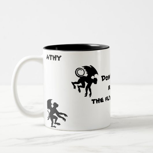 Fliegen-Affen Zweifarbige Tasse (Links)