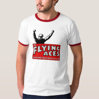 Fliegen-As-Logo auf Farbordnungs-T-Shirt T-Shirt