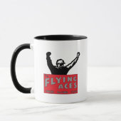Fliegen-As-schwarze Logo-Tasse Tasse (Links)