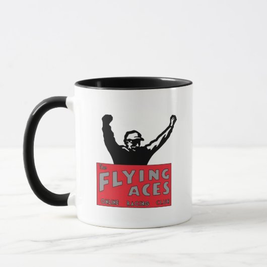 Fliegen-As-schwarze Logo-Tasse Tasse (Links)