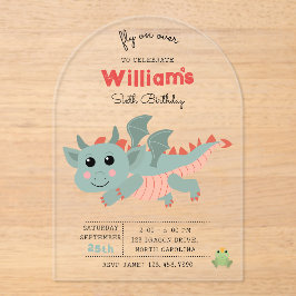 Fliegen auf über Dragon Boy Kindergeburtstag Party Acryleinladungen