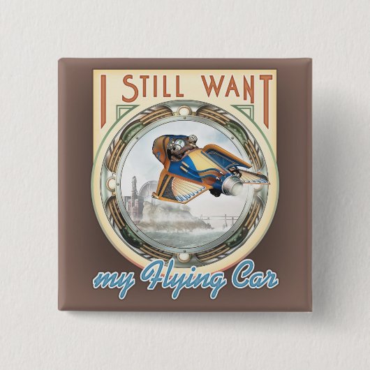 Fliegen-Auto-Quadrat-Knopf Button (Vorderseite)