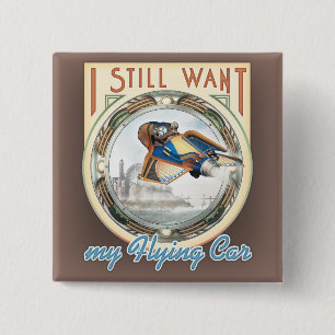 Fliegen-Auto-Quadrat-Knopf Button