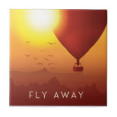 Fliegen Away Heißluftballon Abend Himmel Fliese (Vorderseite)
