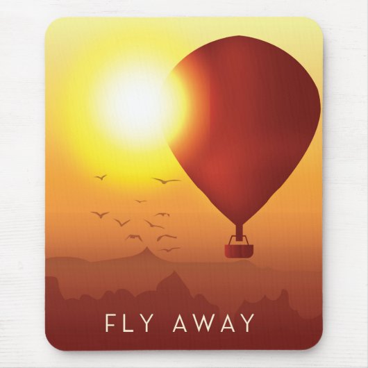 Fliegen Away Heißluftballon Abend Himmel Mousepad (Vorne)