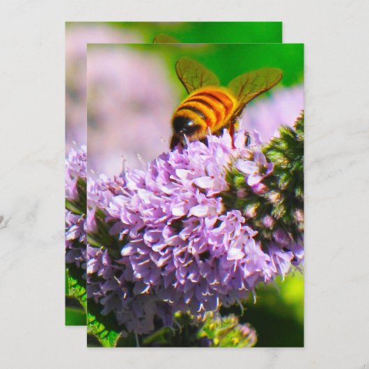 Fliegen-Bienen-12x18 Ausdruck-/Gruß-Karte Dankeskarte (Vorne/Hinten)