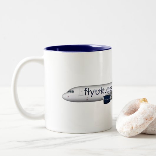 Fliegen-BRITISCHE Tasse A320 (Mit Donut)