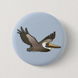 Fliegen-Brown-Pelikan Button