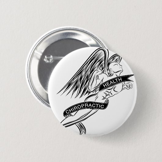 Fliegen-Chiropraktik-Engel Button (Vorne & Hinten)