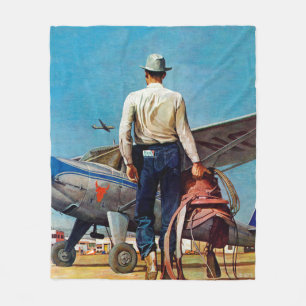 Fliegen-Cowboy durch Met Schaeffer Fleecedecke