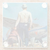 Fliegen-Cowboy durch Met Schaeffer Glasuntersetzer (Rückseite)