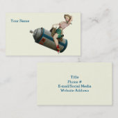 Fliegen-Cowgirl V2 Visitenkarte (Vorne/Hinten)