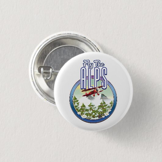 Fliegen der Alpen Button (Vorne & Hinten)